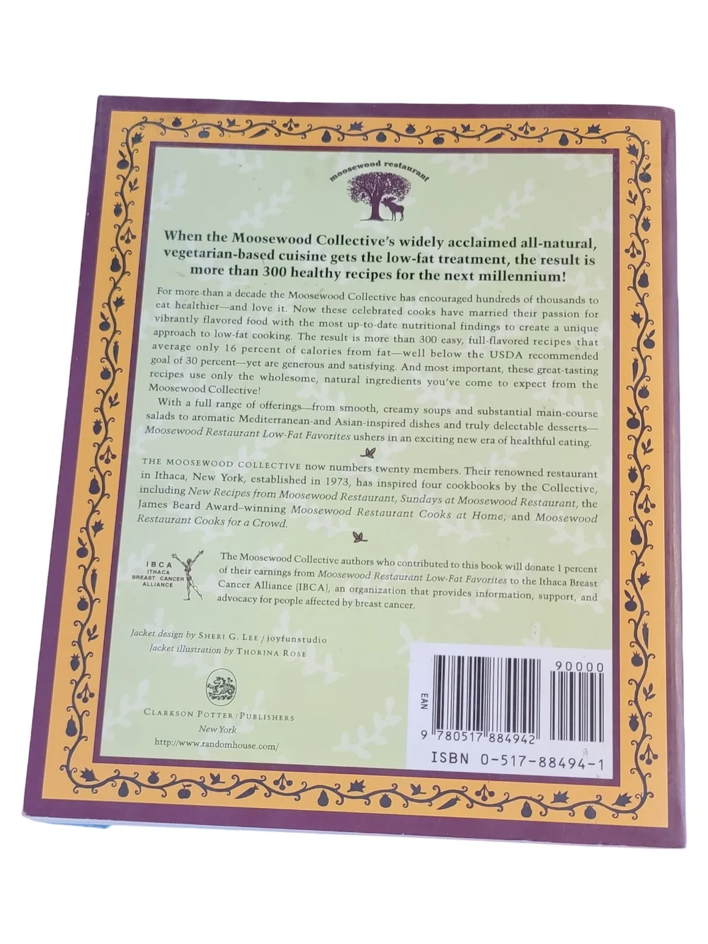 Moosewood Restaurant Low-Fat Favorites Cookbook - Colorful Cover